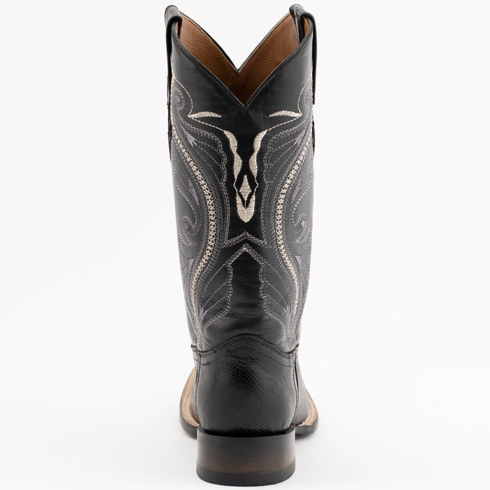 Ferrini Men's Taylor Lizard Square Toe Handcrafted - Black - 6