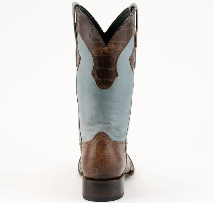 Ferrini Mustang Men's Print Alligator Boots Handcrafted Brown - 8D