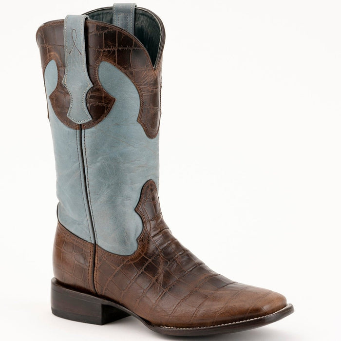Ferrini Women's Colt Full Quill Ostrich Square Toe Boots Handcrafted - Black - 6