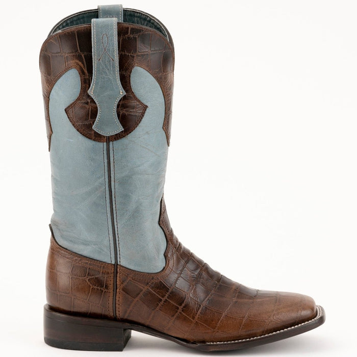 Ferrini Women's Colt Full Quill Ostrich Square Toe Boots Handcrafted - Black - 6