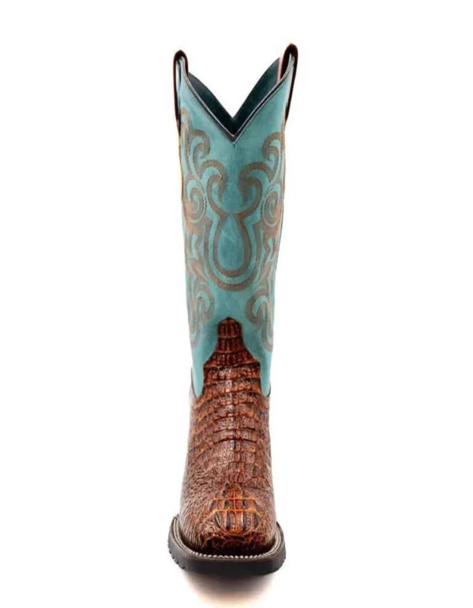Ferrini Stampede Men's Print Crocodile Boots Handcrafted Sport Rust - 8D