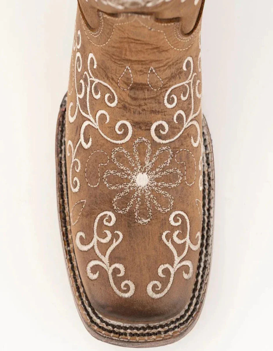 Ferrini Women's Bella Square Toe Boots Handcrafted - Brown 8229310 - 6B