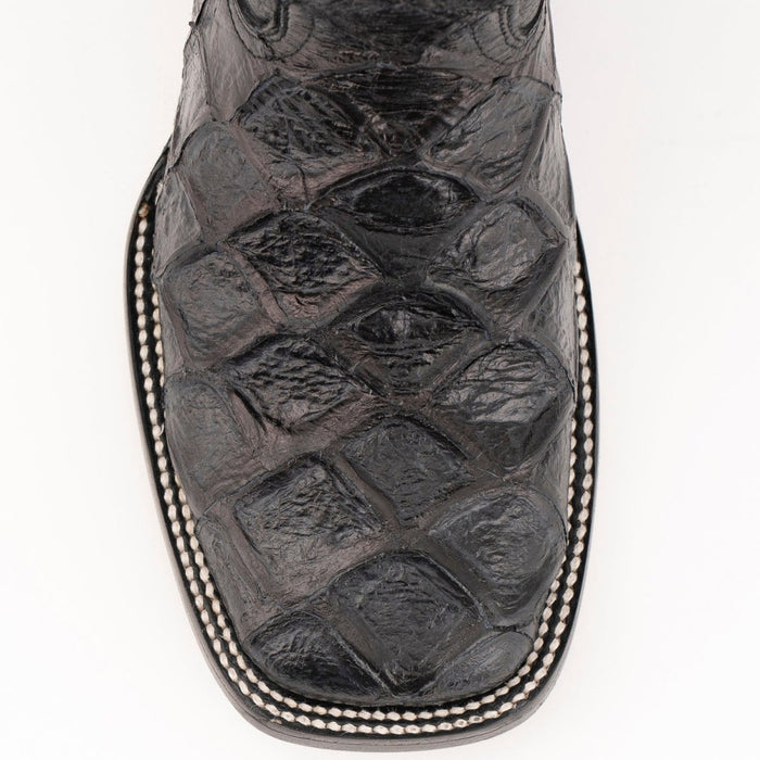Ferrini Women's Bronco Square Toe Boots Pirarucu Fish Print - Black - 6