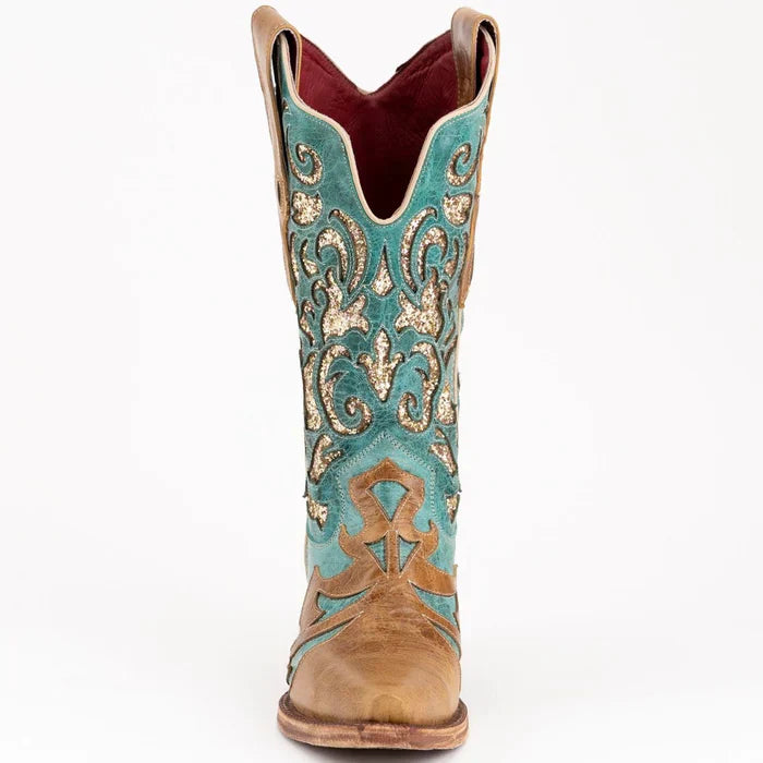 Ferrini Women's Glitz Snip Toe Boots Handcrafted - Antique Saddle 8306115 - 6B