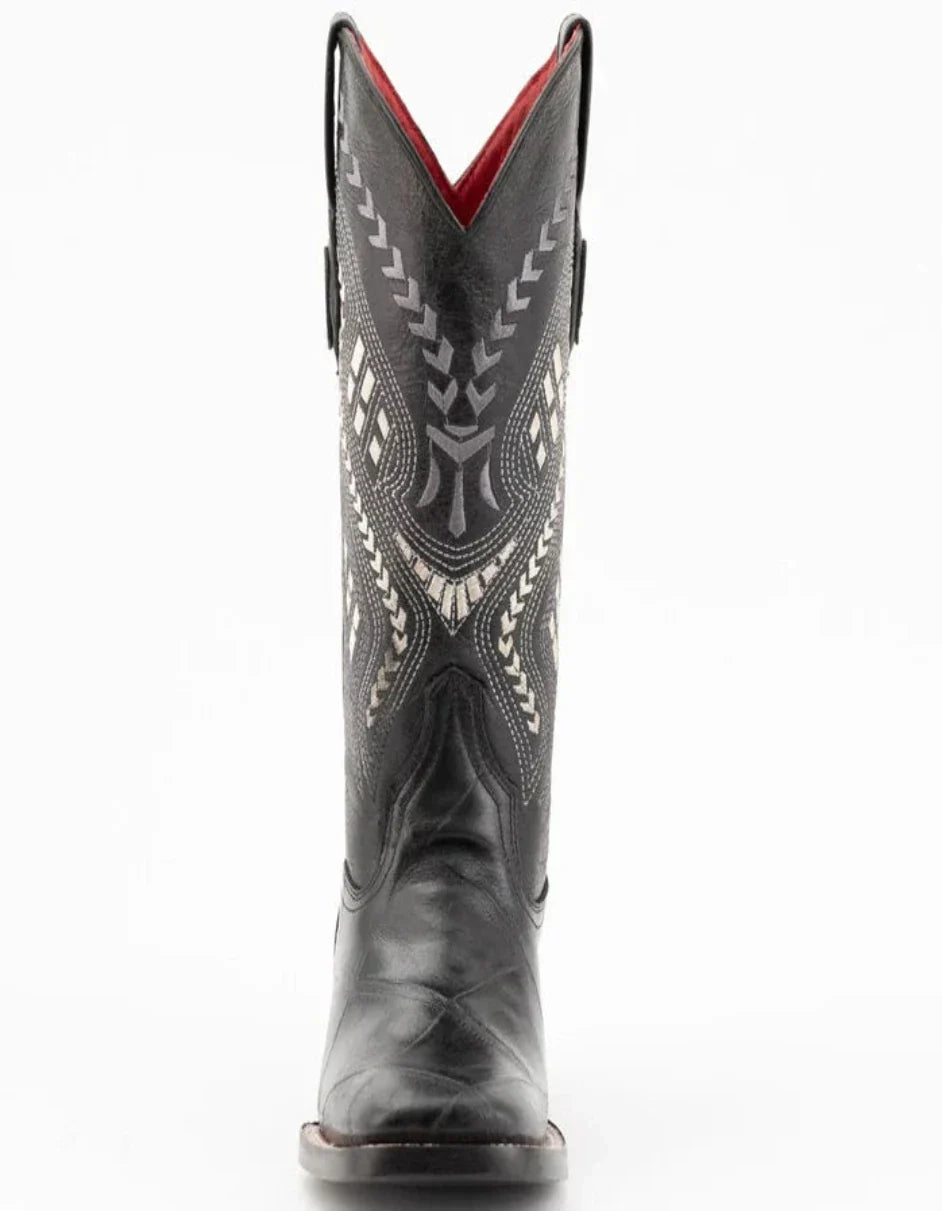 Ferrini Women's Jesse Square Toe Boots Alligator Print - Black - 9D