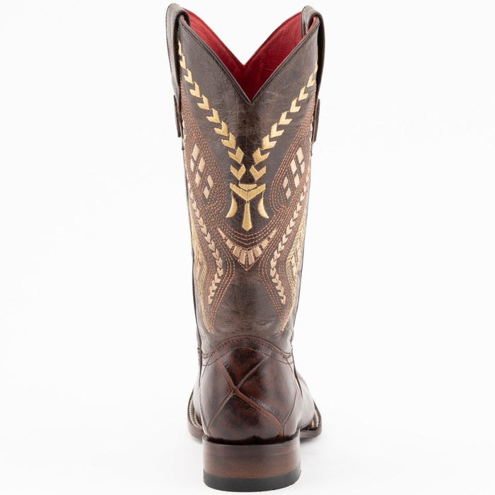 Ferrini Women's Jesse Square Toe Boots Alligator Print - Chocolate - 6