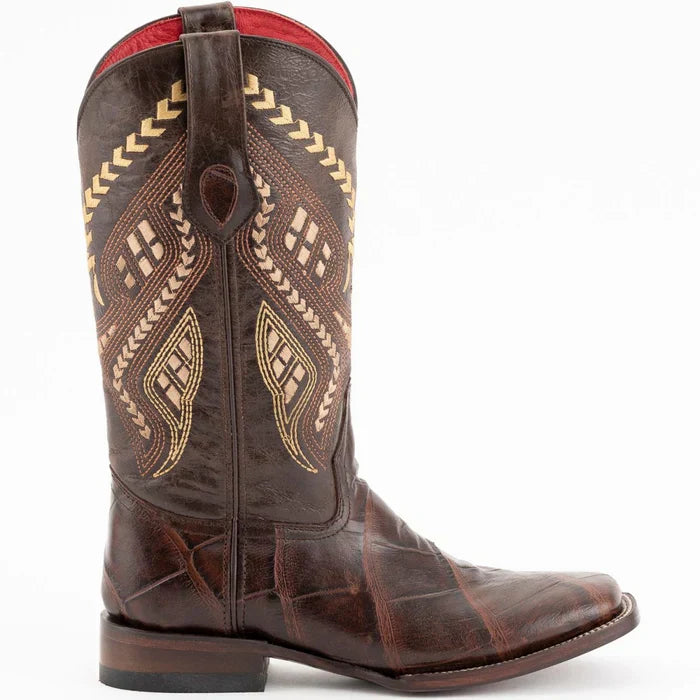 Ferrini Women's Jesse Square Toe Boots Alligator Print - Chocolate 9359309 - chocolate
