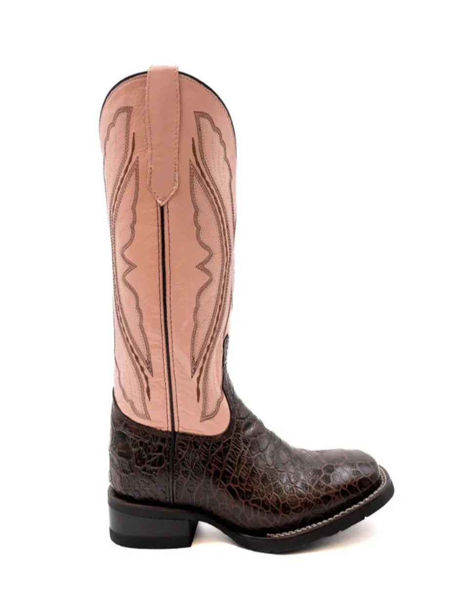 Ferrini Women's Kai Square Toe Boots Turtle Print - Chocolate - 6