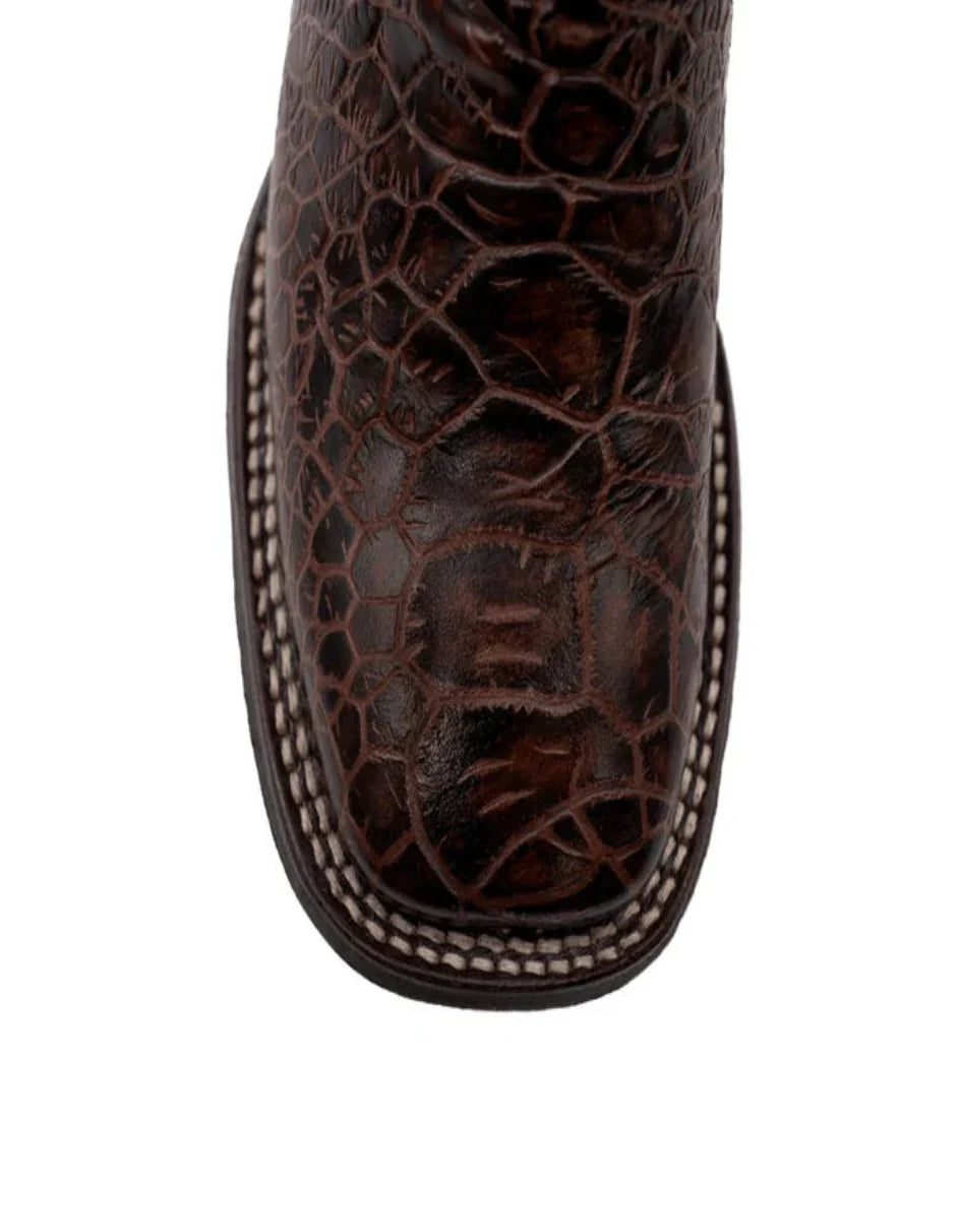 Ferrini Women's Kai Square Toe Boots Turtle Print - Chocolate - 6