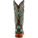 Ferrini Women's Patchwork Square Toe Boots Handcrafted - Black/Teal 8139350 - black-teal
