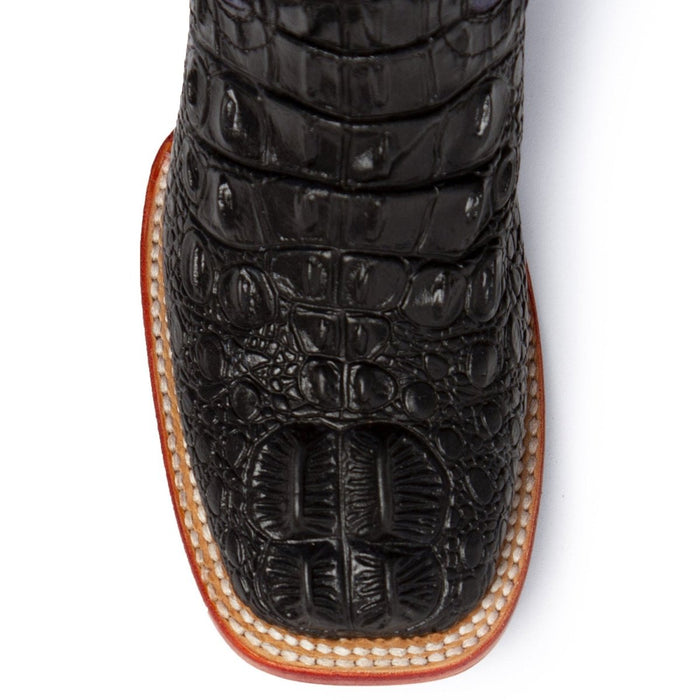 Ferrini Women's Rancher Square Toe Boots Crocodile Print - Chocolate/White - 6