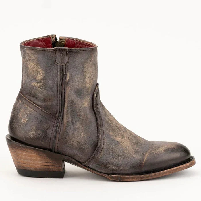 Ferrini Women's Stacey Round Toe Ankle Boots Handcrafted - Chocolate 6101152 - 6B