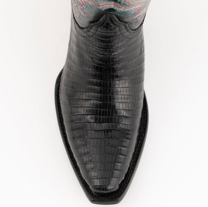 Ferrini Women's Taylor Snip Toe Genuine Lizard Boots - Black - 6