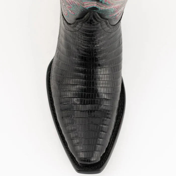 Ferrini Women's Taylor Snip Toe Genuine Lizard Boots - Black 8116104 - 7.5B