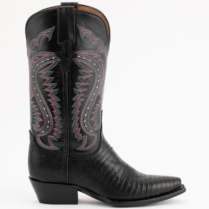 Ferrini Women's Taylor Snip Toe Genuine Lizard Boots - Black 8116104 - 6