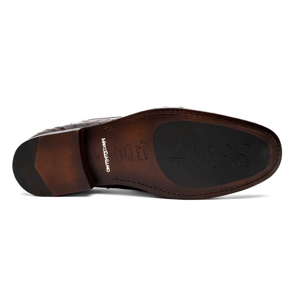 Marco Di Milano Ferrioni Ostrich Black Cherry Bit Loafer - 8