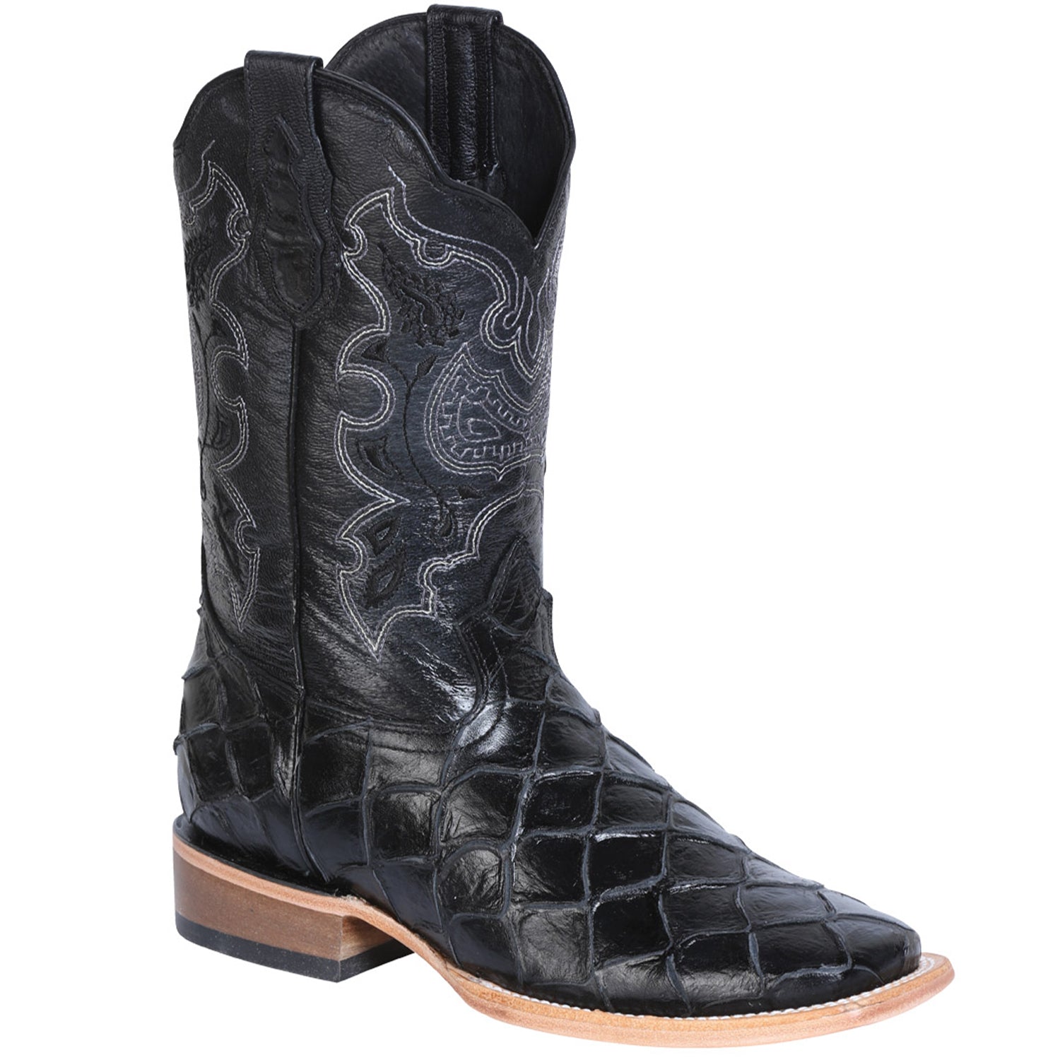 Pirarucu Print Boots - Black
