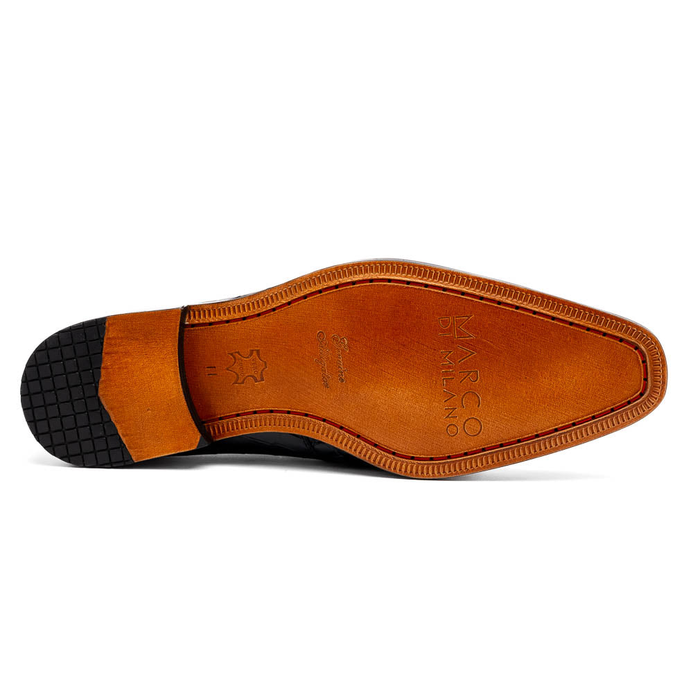 Marco Di Milano Fitipaldi Black Alligator Derby Shoe - 9
