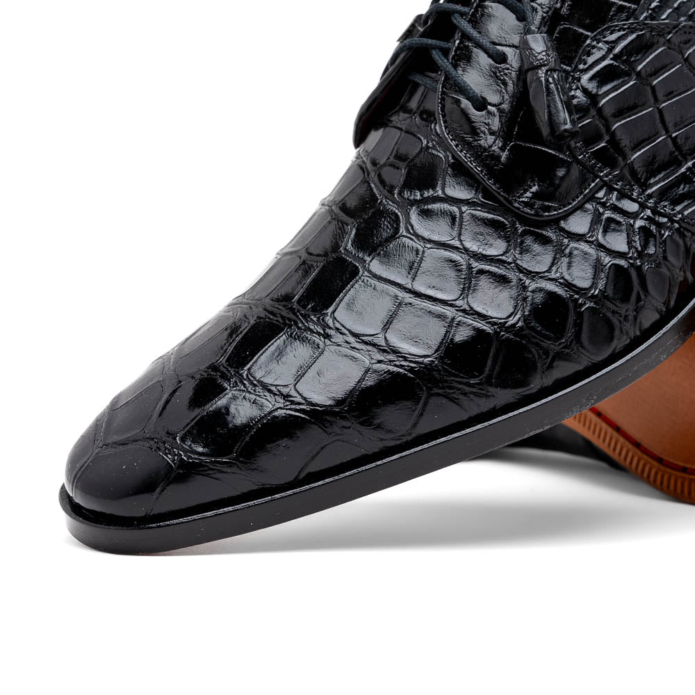 Marco Di Milano Fitipaldi Black Alligator Derby Shoe - 9