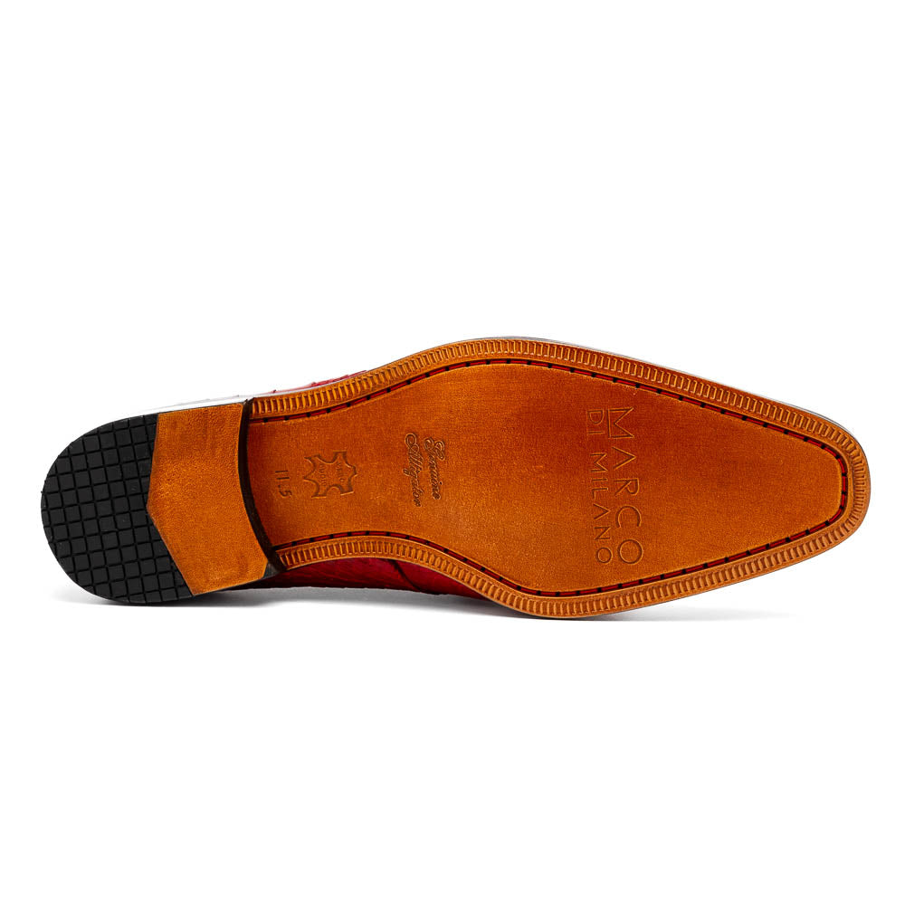 Marco Di Milano Fitipaldi Red Alligator Derby Shoe - 8