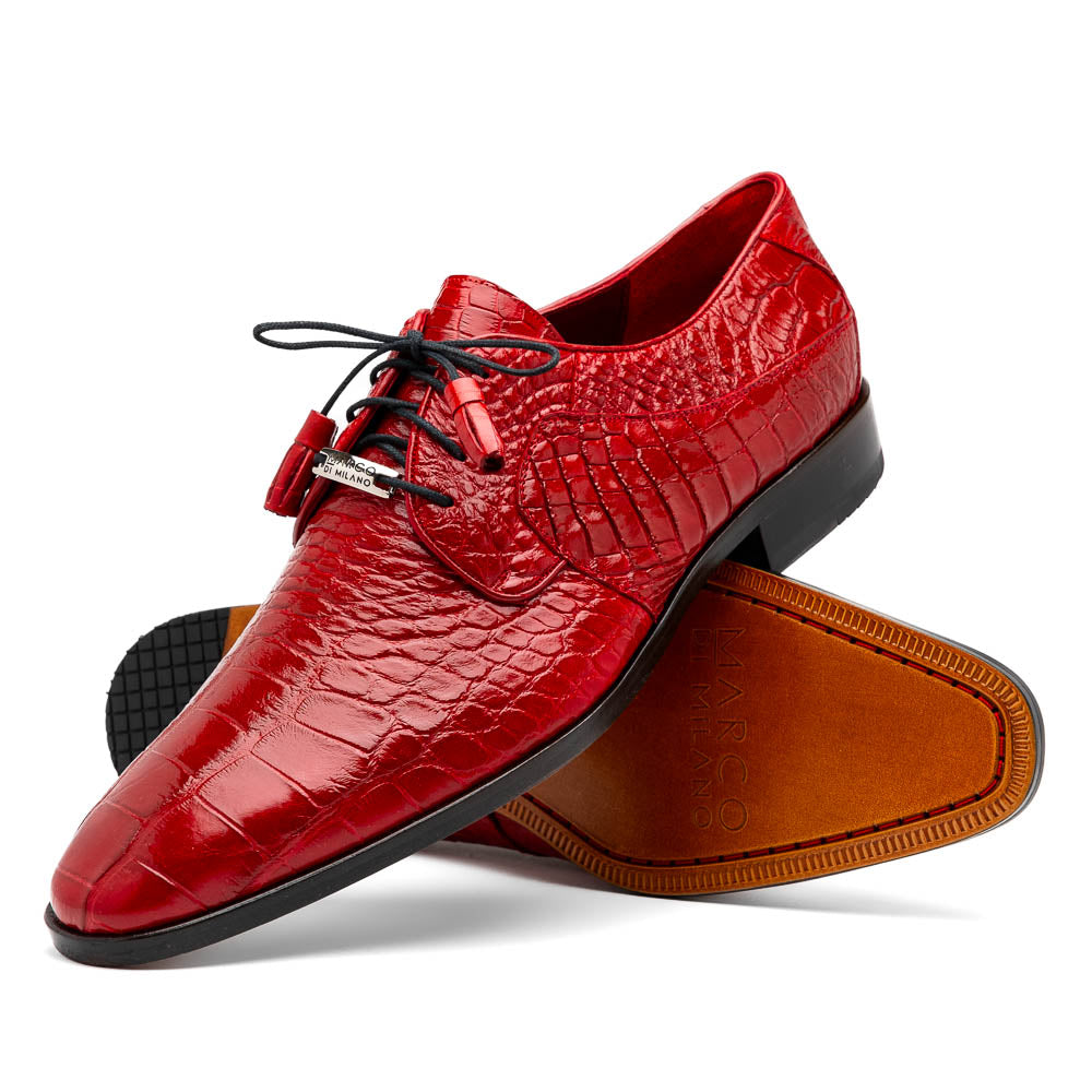 Marco Di Milano Fitipaldi Red Alligator Derby Shoe - 8