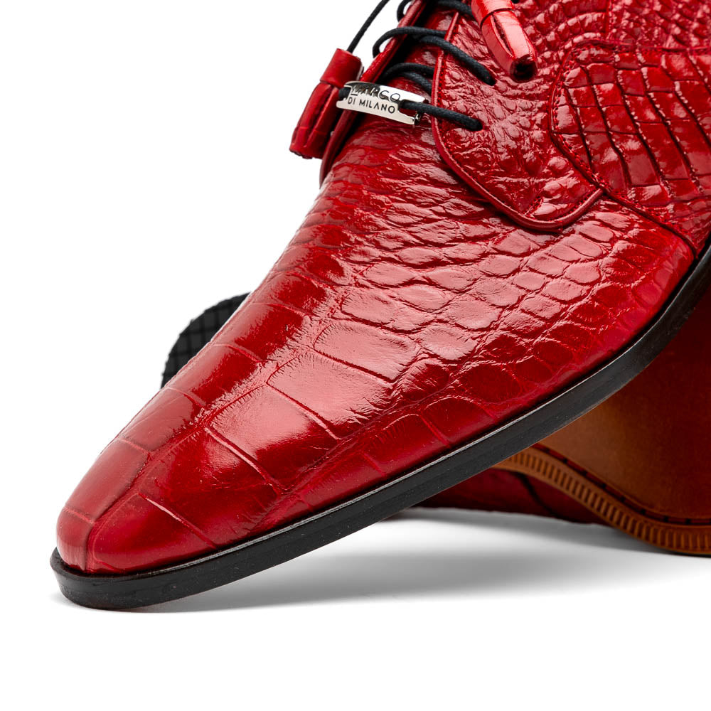 Marco Di Milano Fitipaldi Red Alligator Derby Shoe - 8