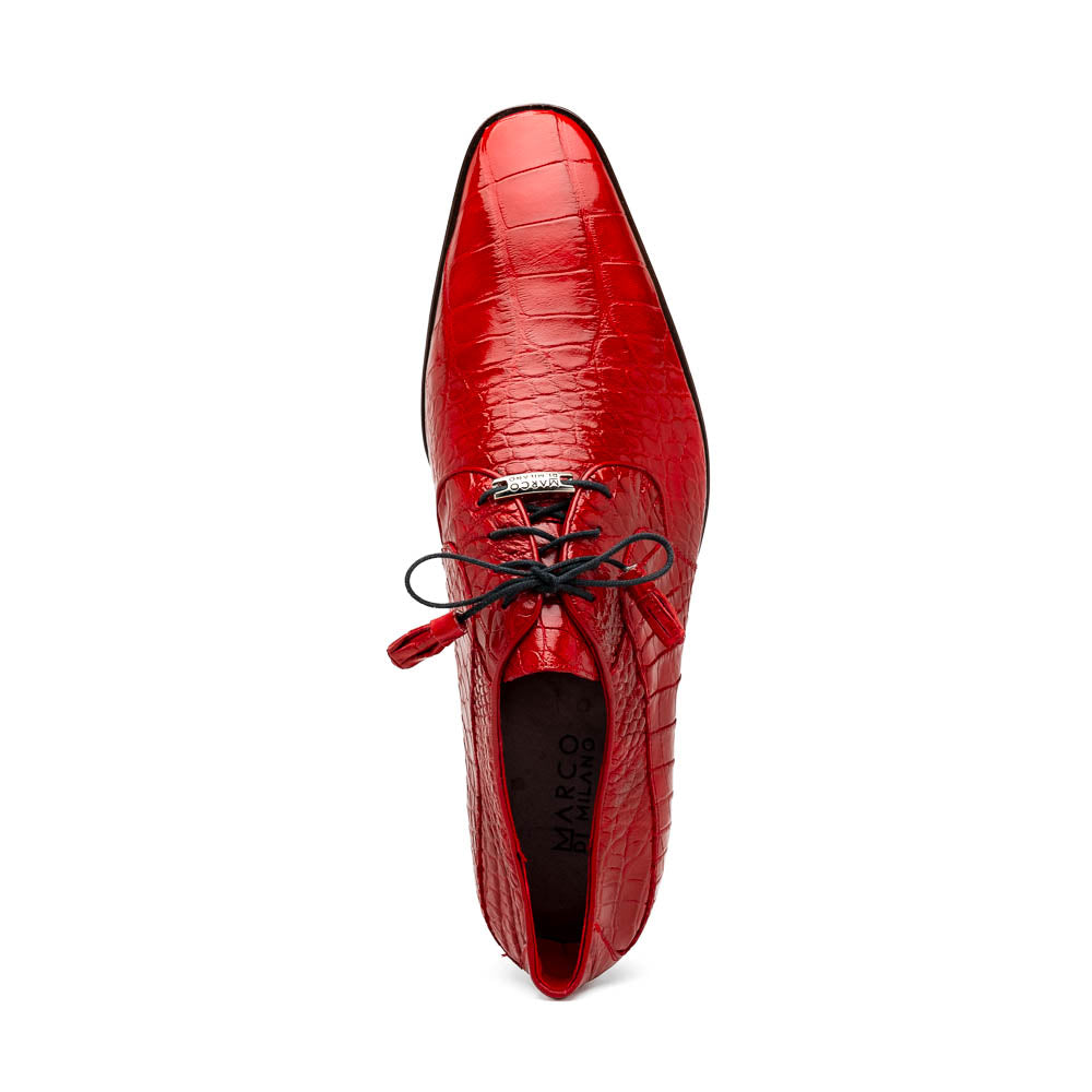 Marco Di Milano Fitipaldi Red Alligator Derby Shoe - 8