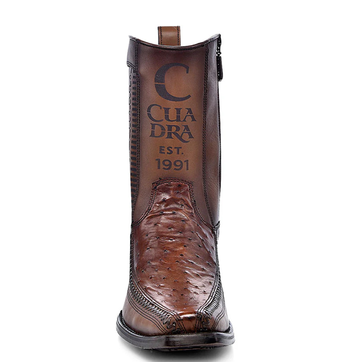 Honey Ostrich Zipper Boot - EE