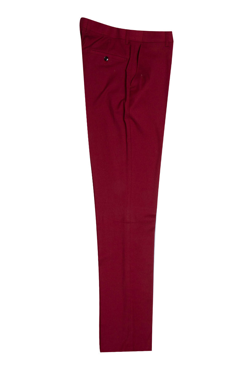 "Mens Stacy Adams Suit - Stacy Adams Suit Men's Vested Suit - Cherry Red with One Button Peak Lapel" - 34 Regular