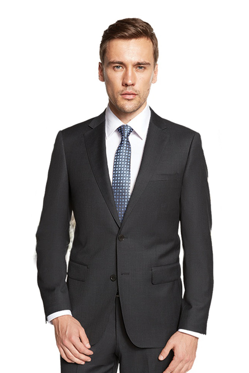 Enzo Solid Charcoal Suit - Modern