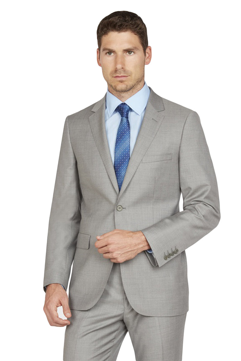 Enzo Solid Light Grey Suit - Modern