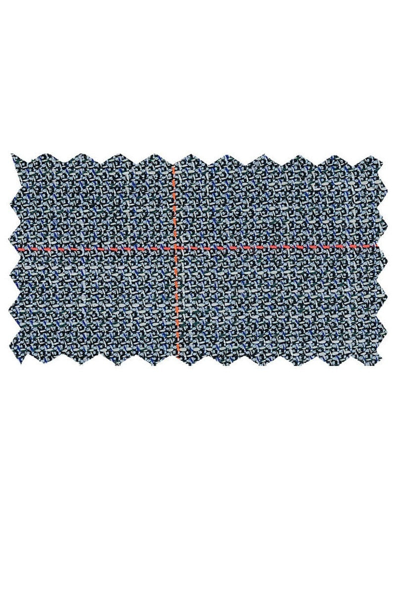 Enzo Tovare Light Blue & Salmon Plaid Sports Jacket - Modern