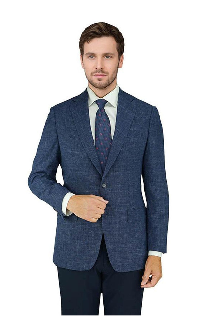Enzo Tovare Blue Crossweave Sports Jacket - Modern