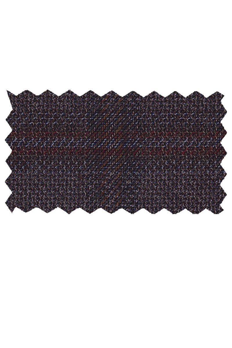 Enzo Tovare Brown & Rust Windowpane Sports Jacket - Modern