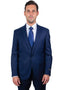 "Navy Blue Men's Skinny Wedding & Prom 2025 Suit with One Button Peak Lapel & Lowcut Vest"