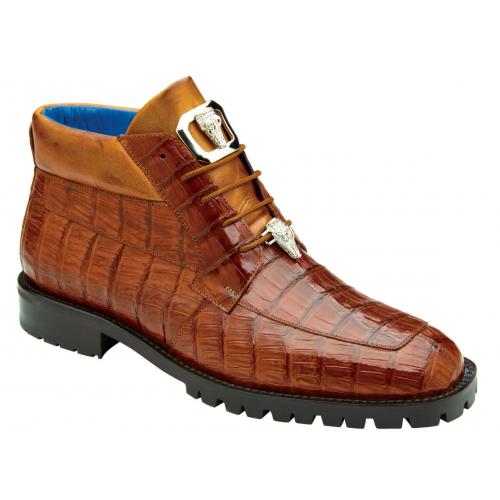 Belvedere Gallardo Antique Sport Genuine Crocodile Tractor Sole Ankle Boots - 9