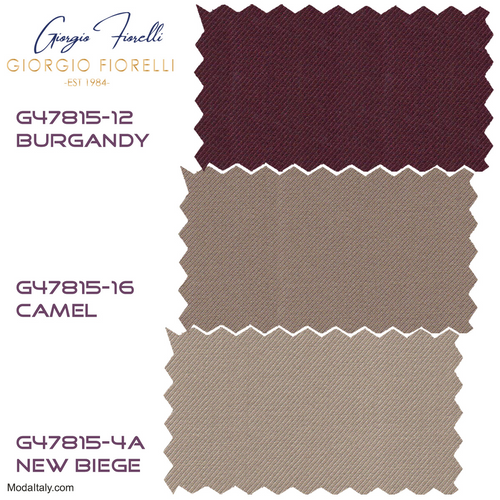 Giorgio Fiorelli Two-Button Suit in Burgundy, Camel, Beige