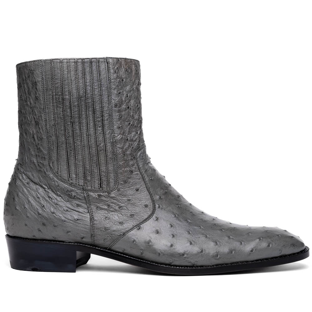 Marco Di Milano Giorgio Gray Serpentine Ostrich Quill Dress Boots - 8.5
