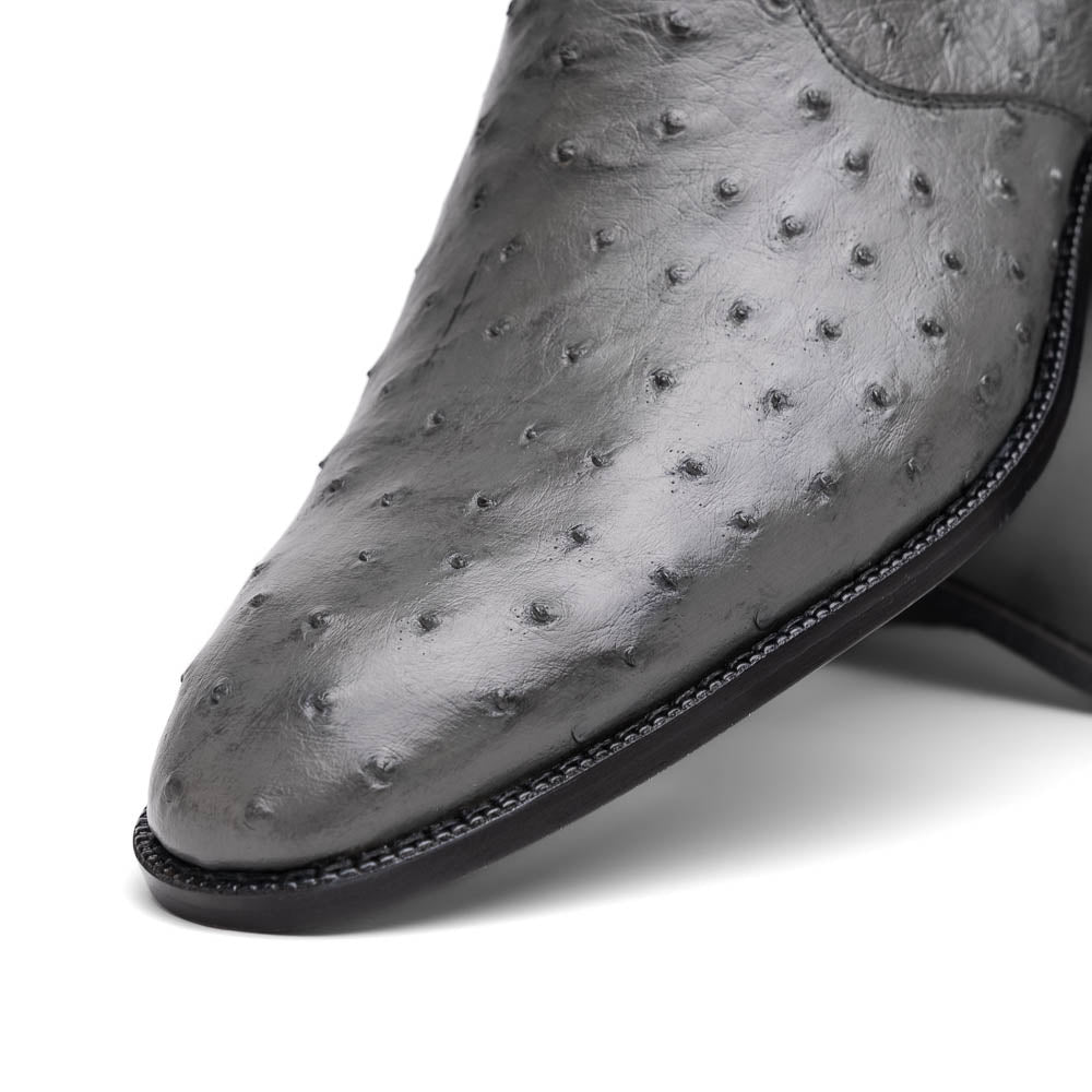 Marco Di Milano Giorgio Gray Serpentine Ostrich Quill Dress Boots - 8.5