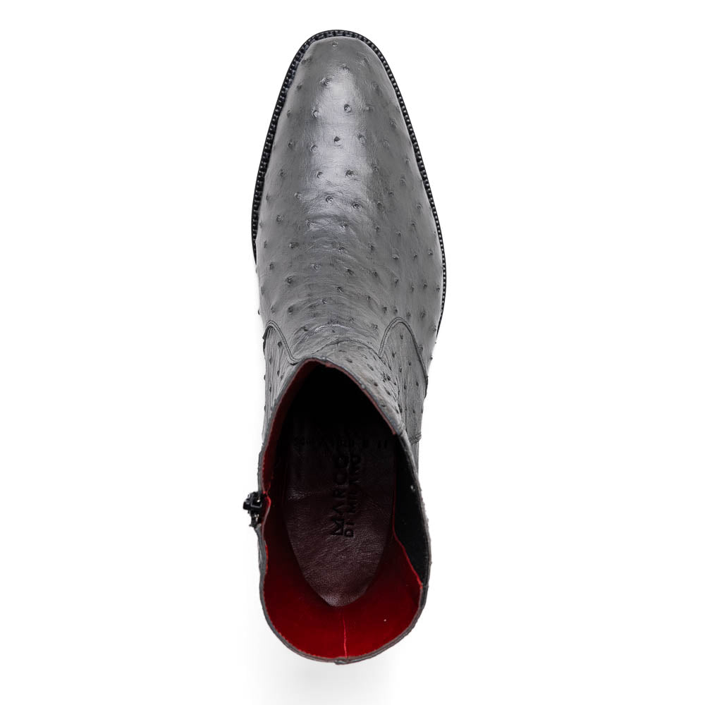 Marco Di Milano Giorgio Gray Serpentine Ostrich Quill Dress Boots - 8.5