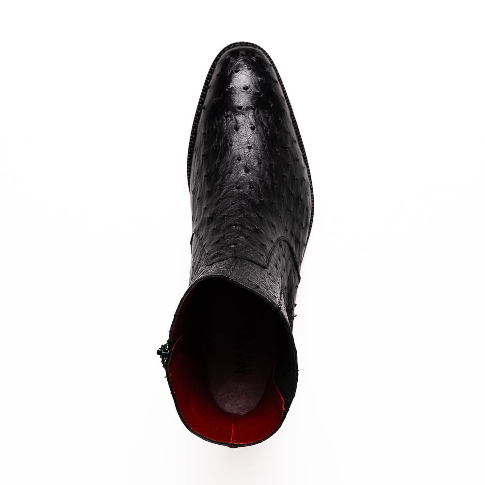 Marco Di Milano Giorgio Black Ostrich Quill Dress Boots - 8