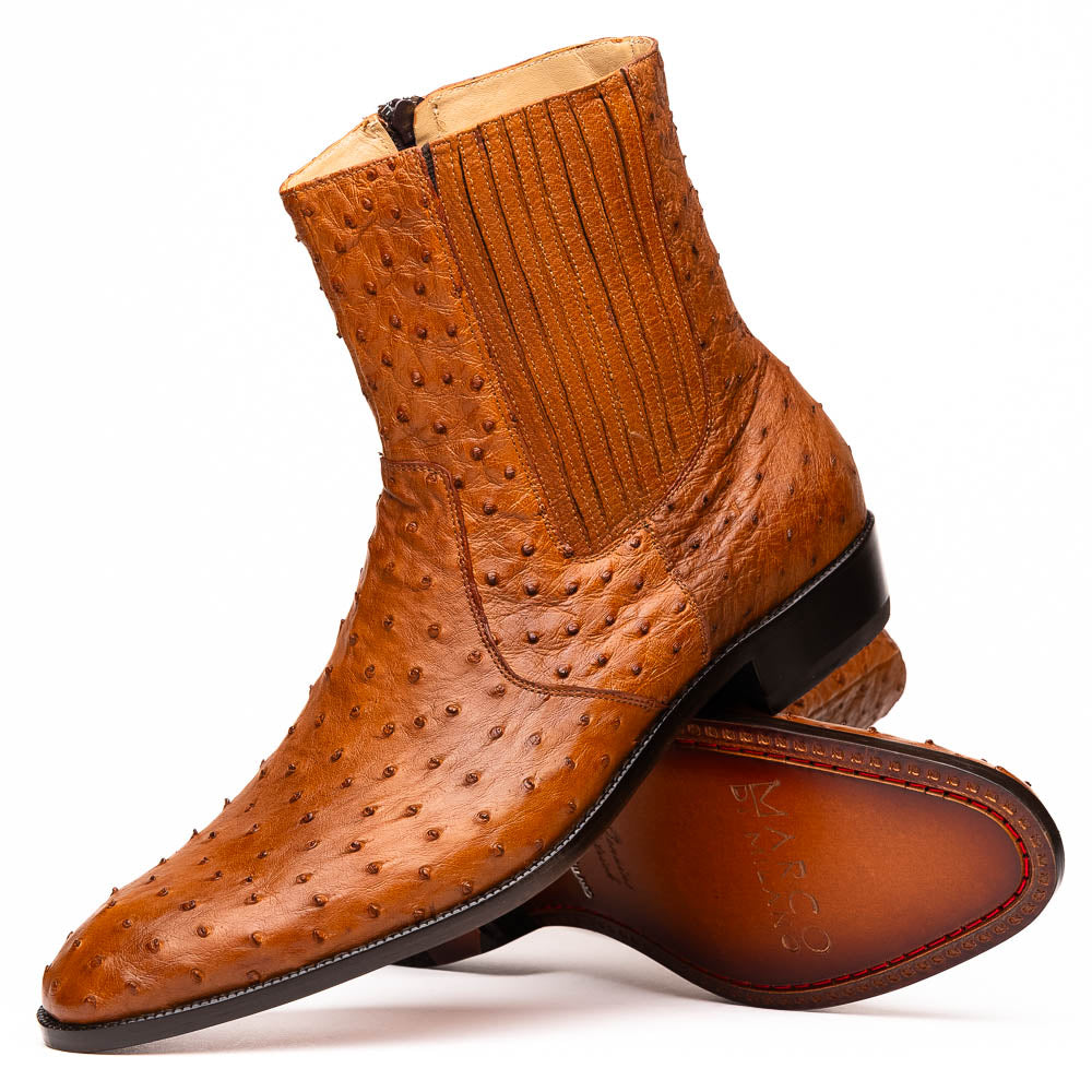 Marco Di Milano Giorgio Brandy Ostrich Quill Dress Boots - 8
