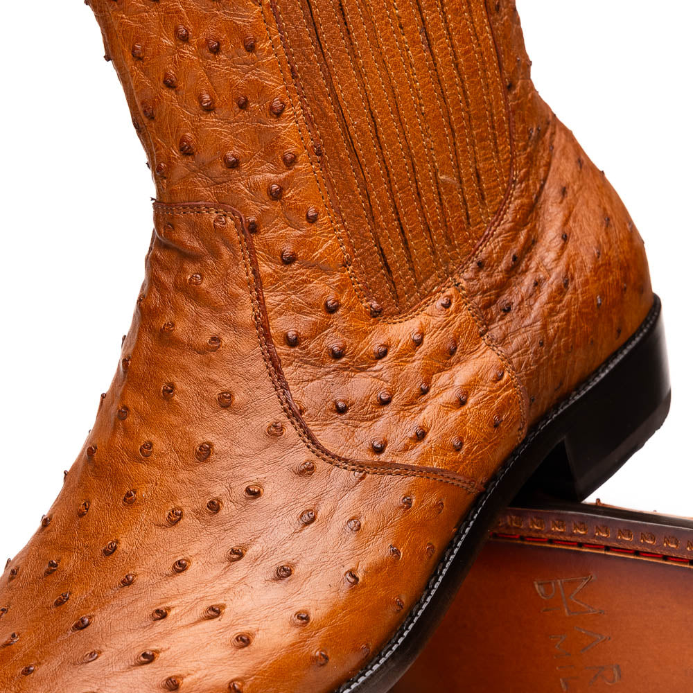 Marco Di Milano Giorgio Brandy Ostrich Quill Dress Boots - 8