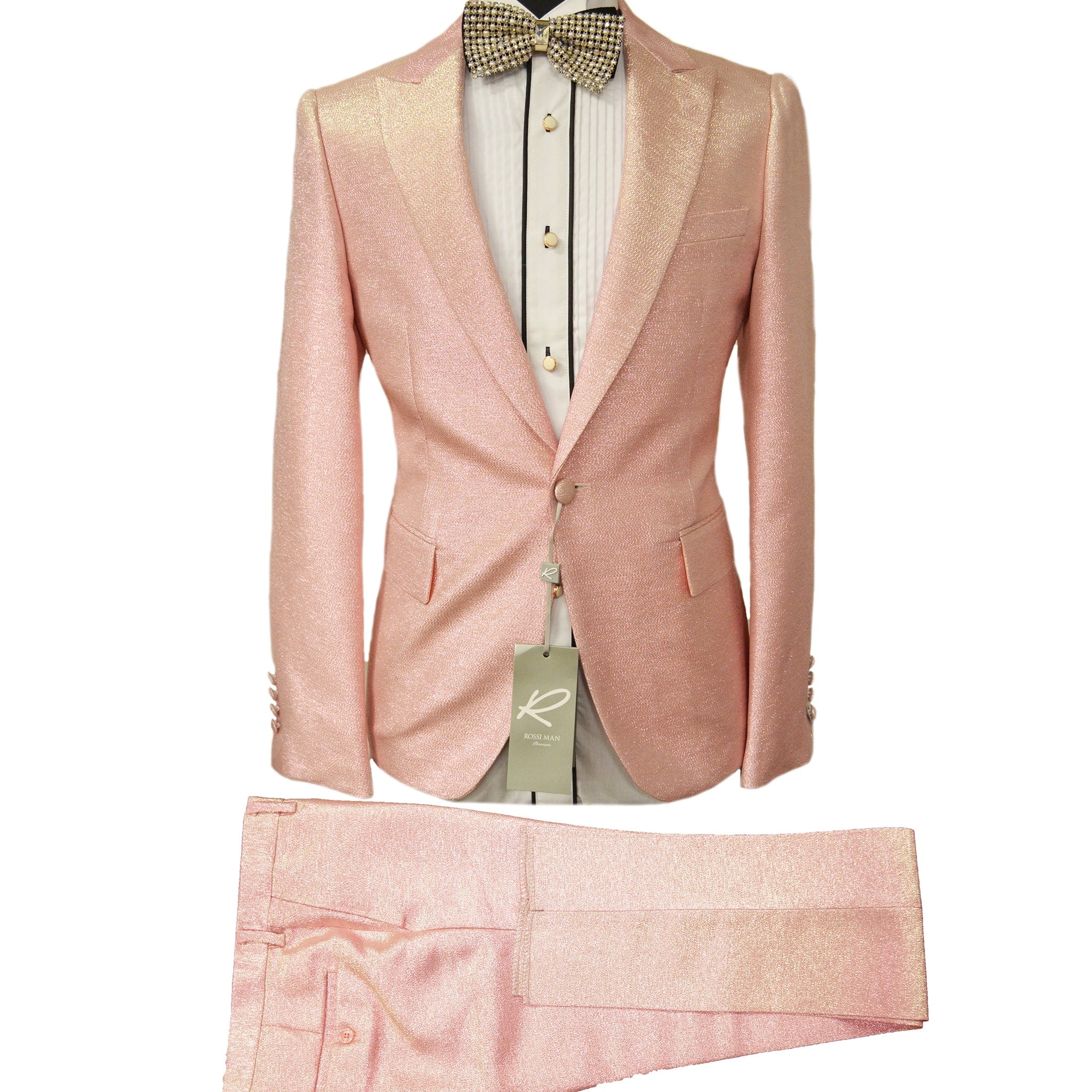Rossiman Suits For Sale - Mens Designer Suit - Fashion Suits - Fancy 2 Piece Suits - 38 Short Jacket+32 Waist Adjustable 28to34)(Height: 5 4 to5 7 )(Neck 15-16.5)S-M)
