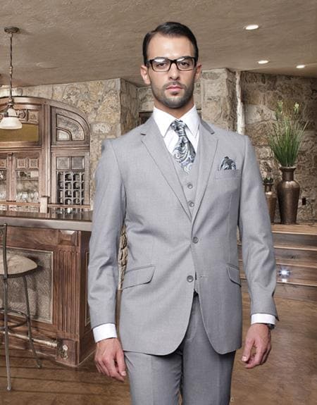 Gray Groomsmen Suits - Grey Groom Suits - Fit Suit - 36S