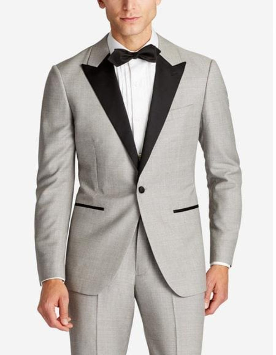Gray Groomsmen Suits - Notch Lapel Grey Groom Suits - Gray