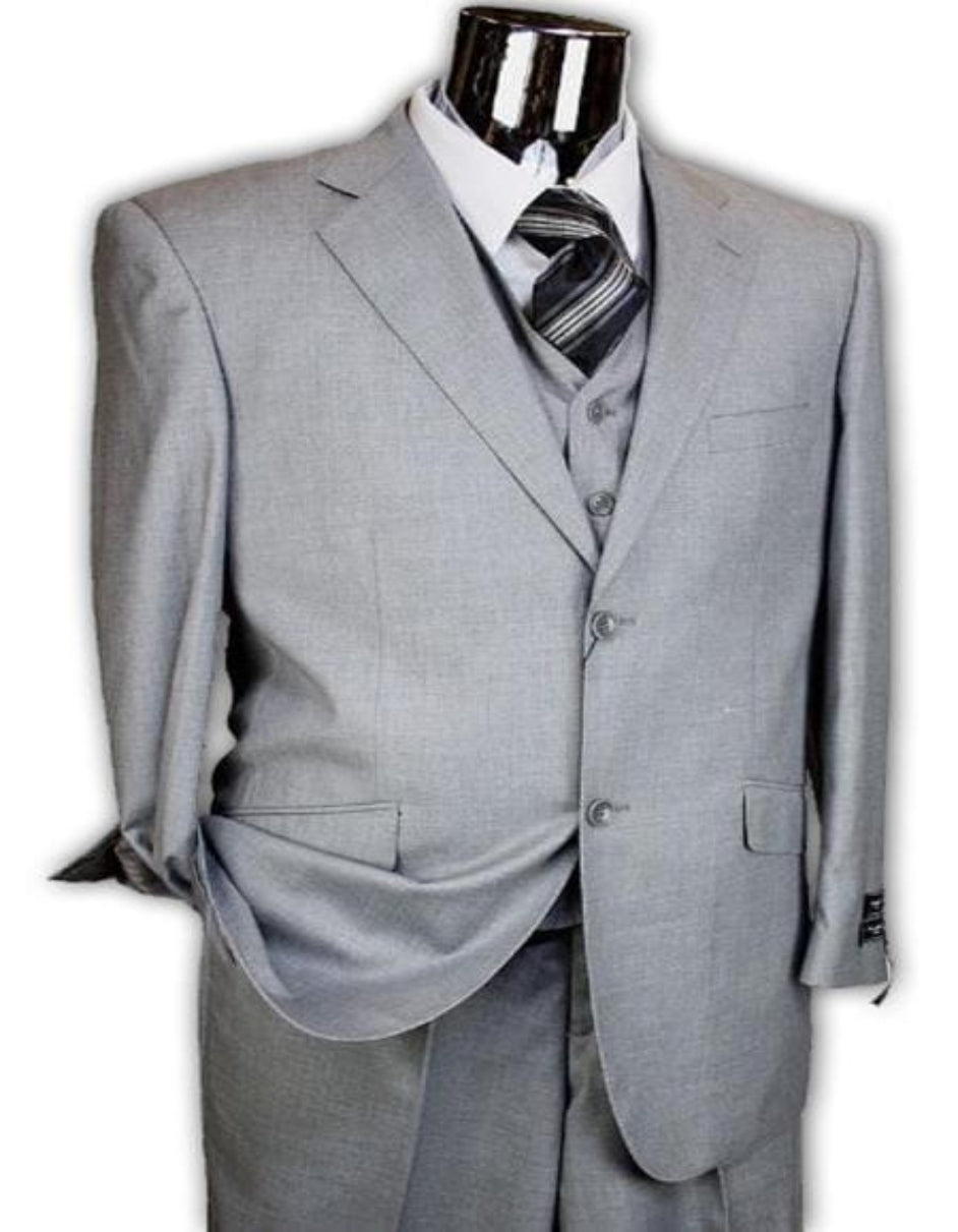 2 Button Gray Groomsmen Suits - Gray