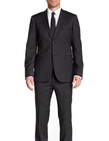 Side Vented Suit Gray Groomsmen Suits - Grey Groom Suits - 36S