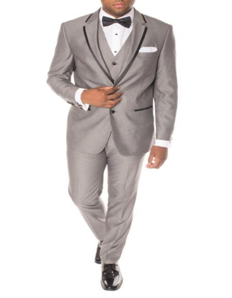 Two Button Gray Groomsmen Suits - Grey Groom Suits - Gray