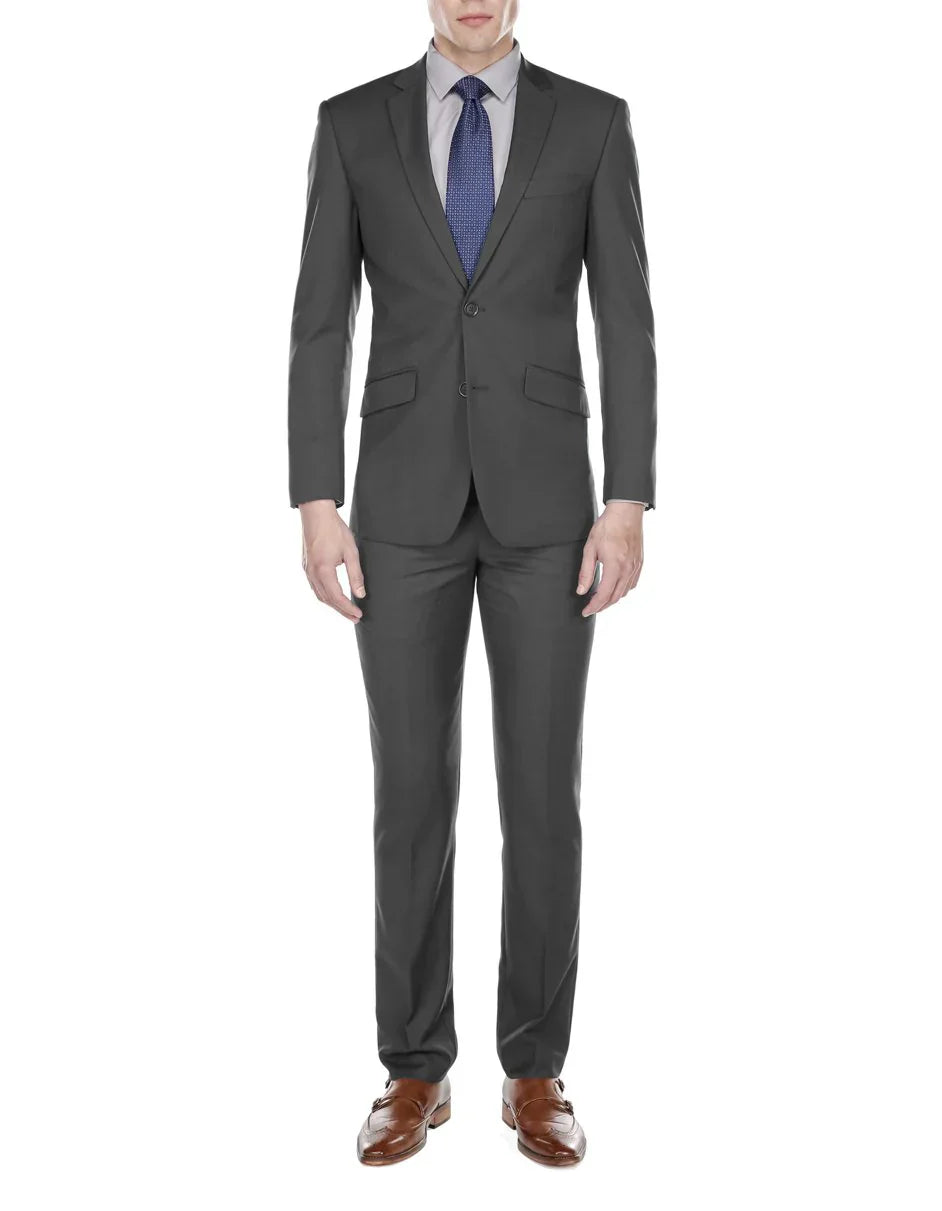 Gray Groomsmen Suits Mens Slim Modern Suit Grey - Gray